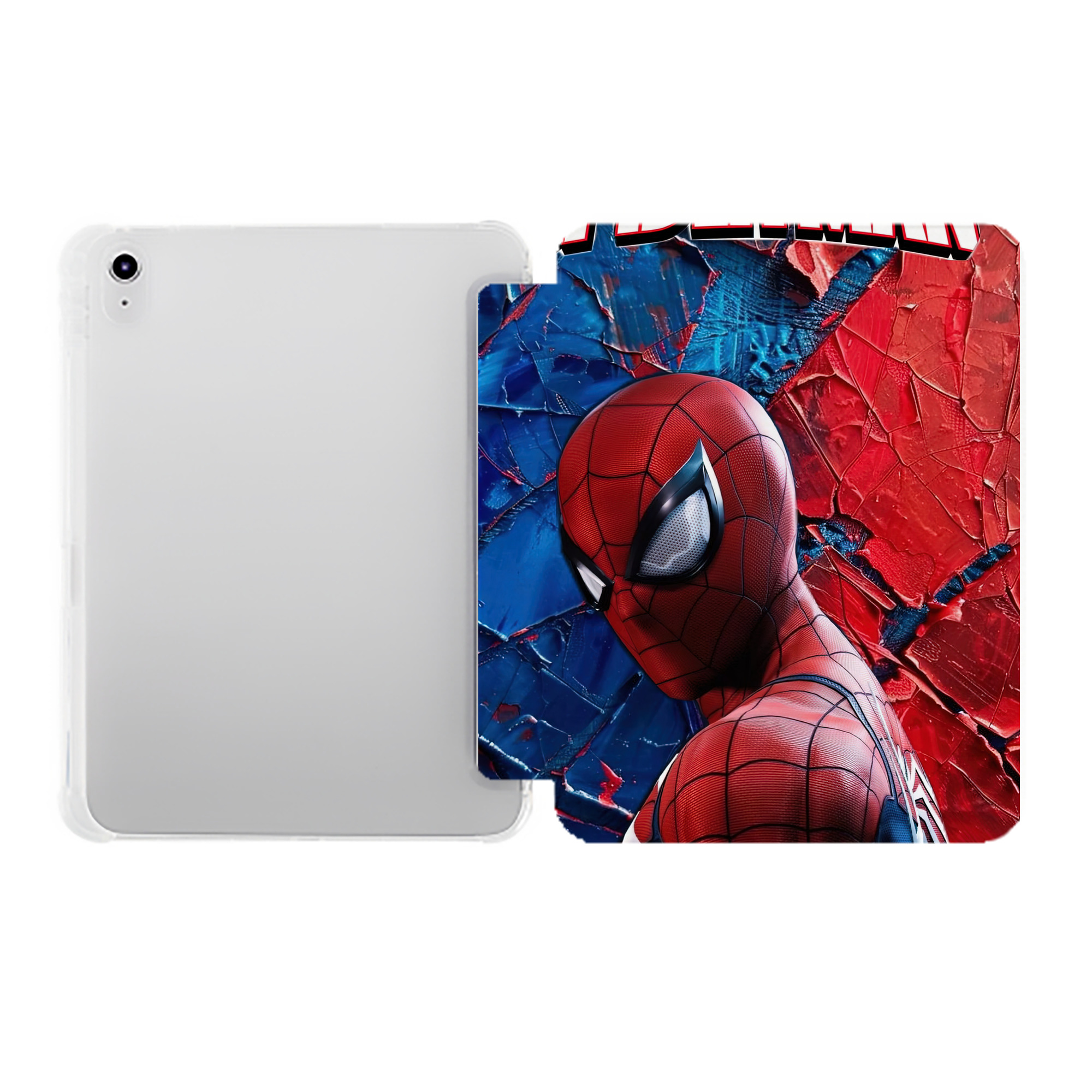 （画像用） Spider Man スパイダーマン IPad ケース ペン収納付き 三つ折りスタンド PUレザー×シリコン 対応機種9.5/10.5/10.9インチ